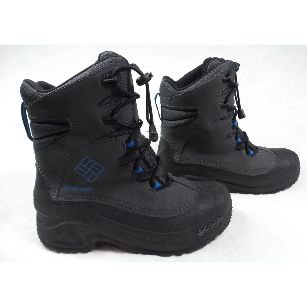Columbia Boots Boys Size 6 Gray Bugaboot Plus III Omni-Heat 200g Waterproof